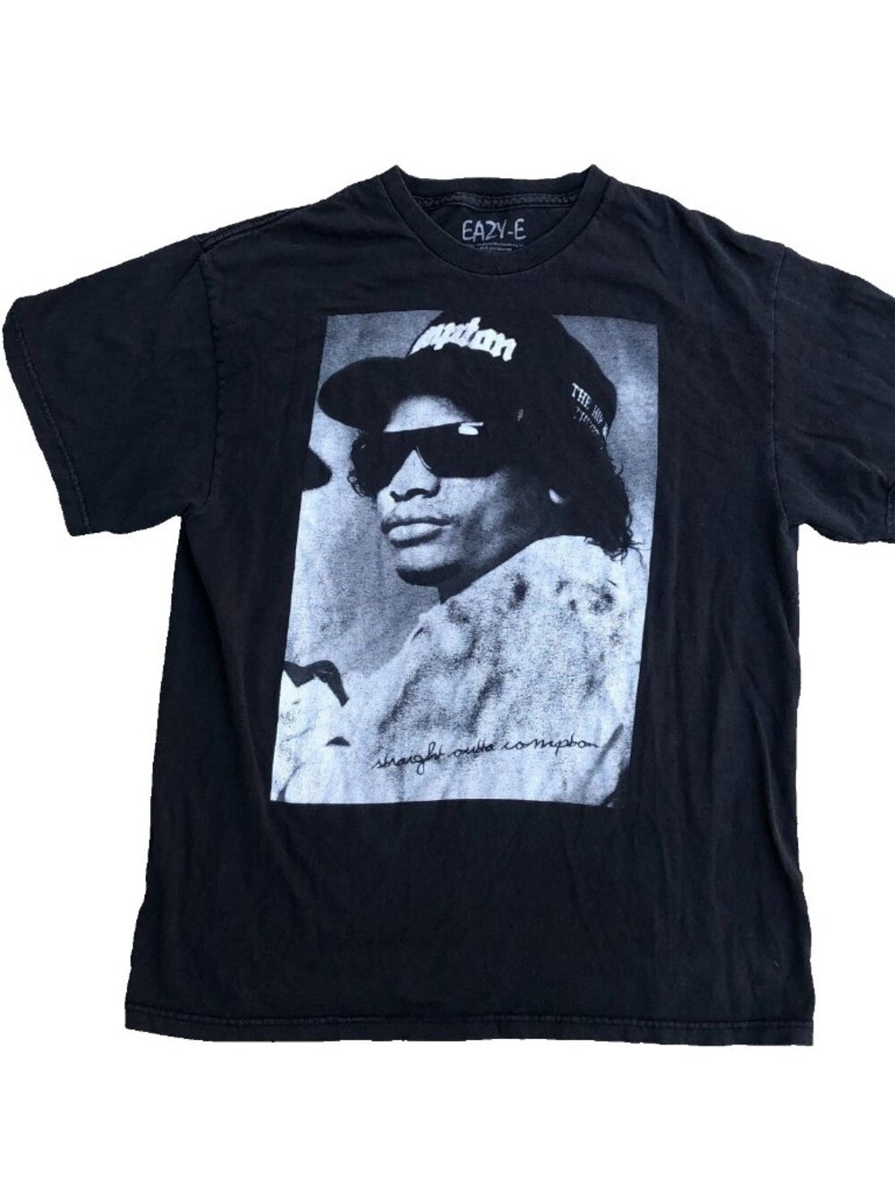 Vintage EAZY-E Straight Outta Compton T Shirt Men's LARGE Black Short Sleeve